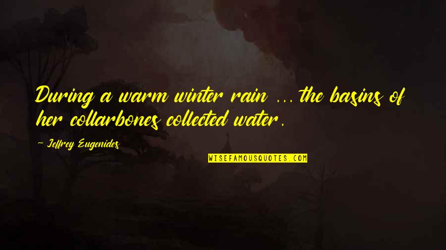 Collarbones Quotes By Jeffrey Eugenides: During a warm winter rain ... the basins