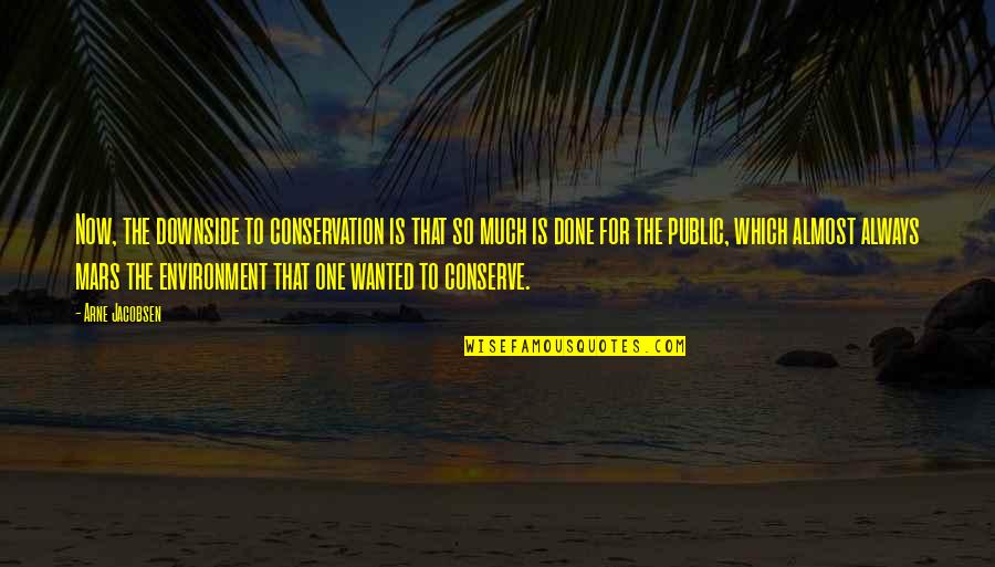 Collates Bed Quotes By Arne Jacobsen: Now, the downside to conservation is that so