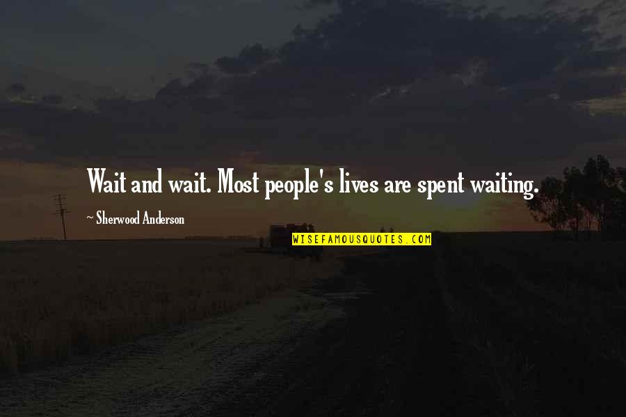 Colleagues And Friends Quotes By Sherwood Anderson: Wait and wait. Most people's lives are spent