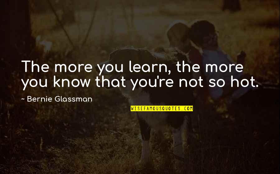 Collectif Uk Quotes By Bernie Glassman: The more you learn, the more you know