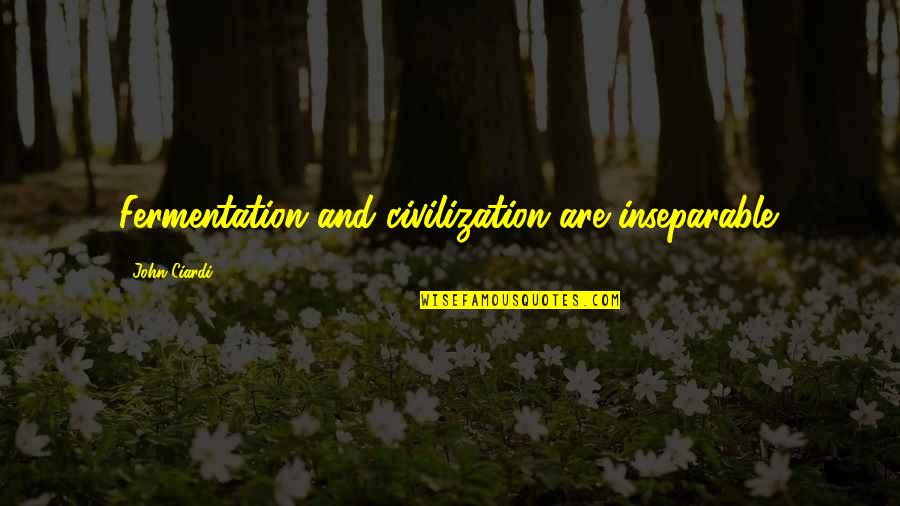 Colledia Quotes By John Ciardi: Fermentation and civilization are inseparable.