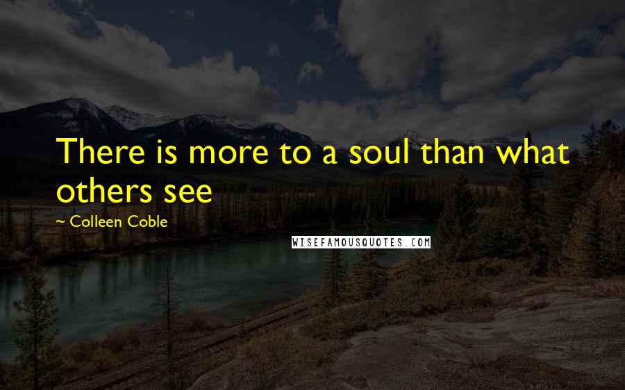 Colleen Coble quotes: There is more to a soul than what others see
