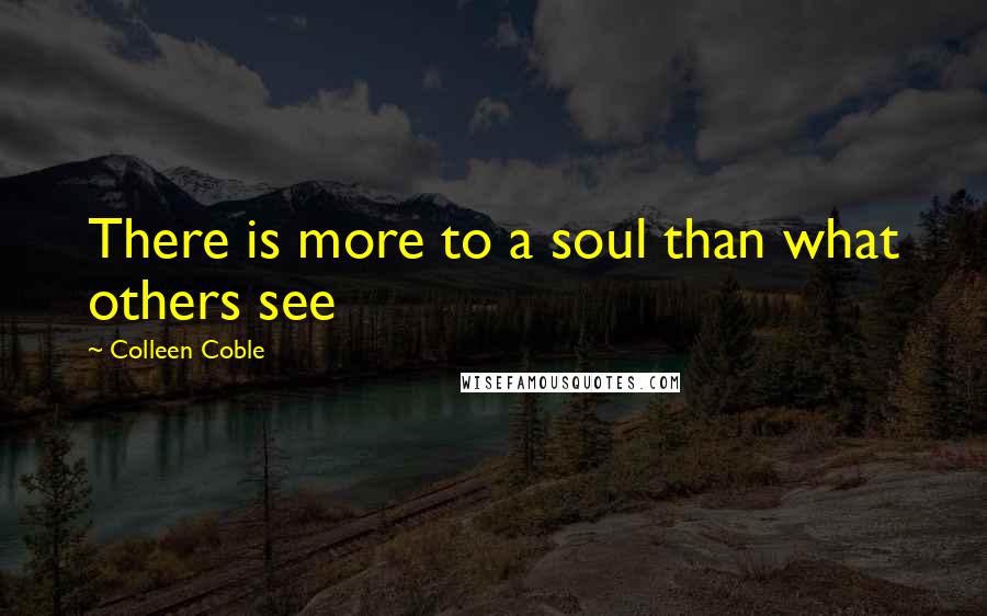 Colleen Coble quotes: There is more to a soul than what others see Colleen Coble quotes: There is more to a soul than what others see