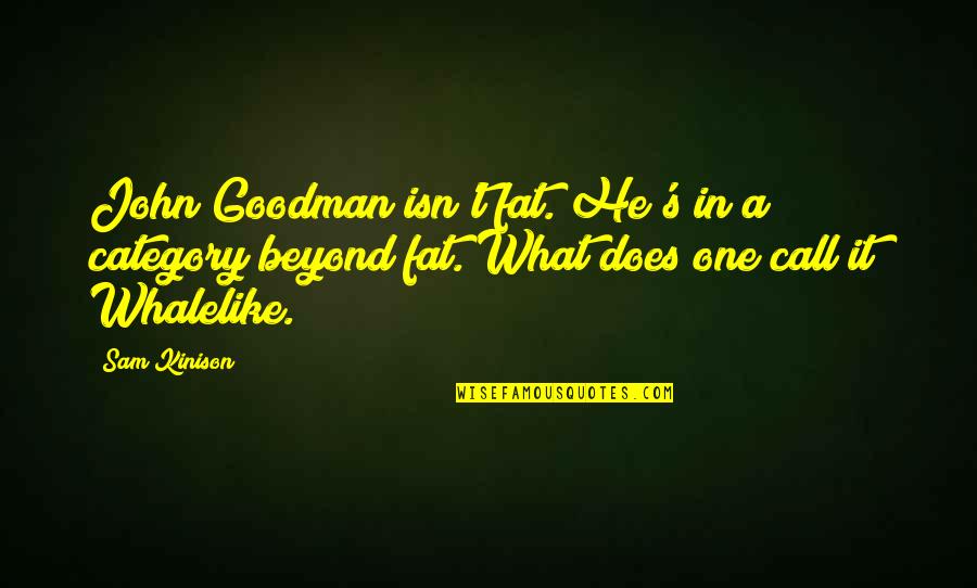 College And Friendship Quotes By Sam Kinison: John Goodman isn't fat. He's in a category