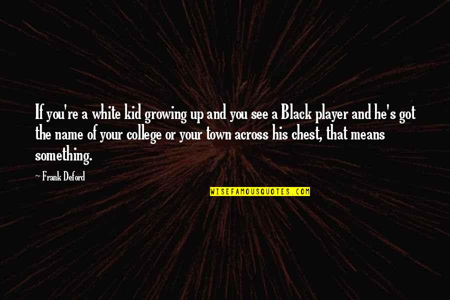 College And Growing Up Quotes By Frank Deford: If you're a white kid growing up and