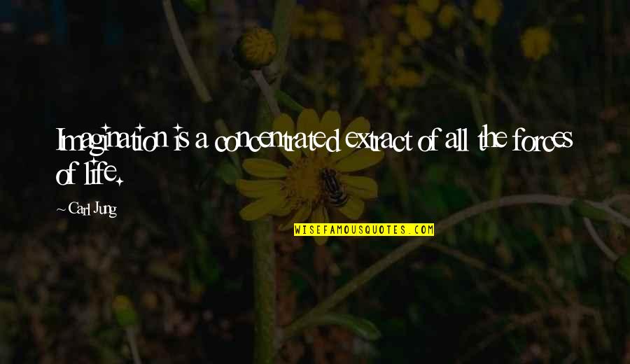 College And Stress Quotes By Carl Jung: Imagination is a concentrated extract of all the