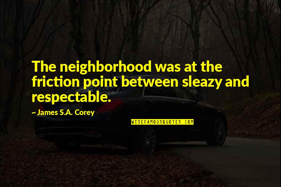 College And Stress Quotes By James S.A. Corey: The neighborhood was at the friction point between