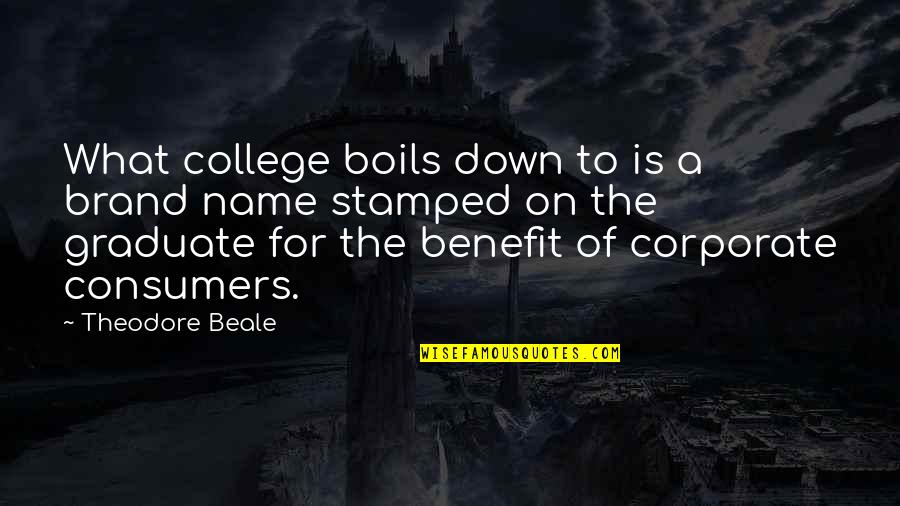 College Benefit Quotes By Theodore Beale: What college boils down to is a brand