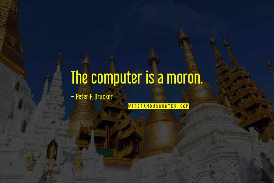 College Education Funny Quotes By Peter F. Drucker: The computer is a moron.