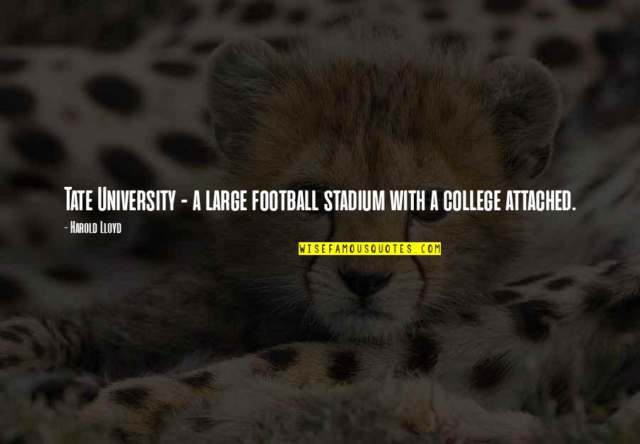 College Football Quotes By Harold Lloyd: Tate University - a large football stadium with