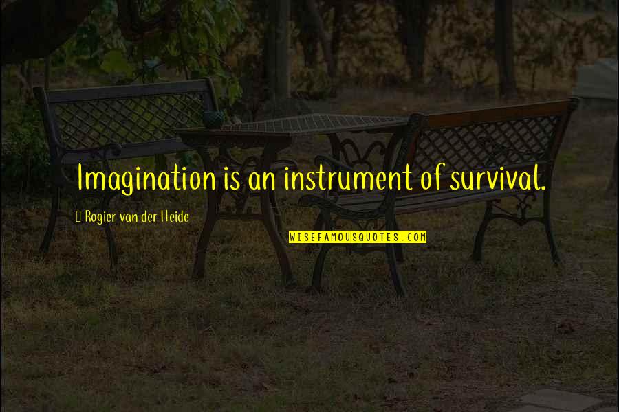 College Freshman Year Quotes By Rogier Van Der Heide: Imagination is an instrument of survival.
