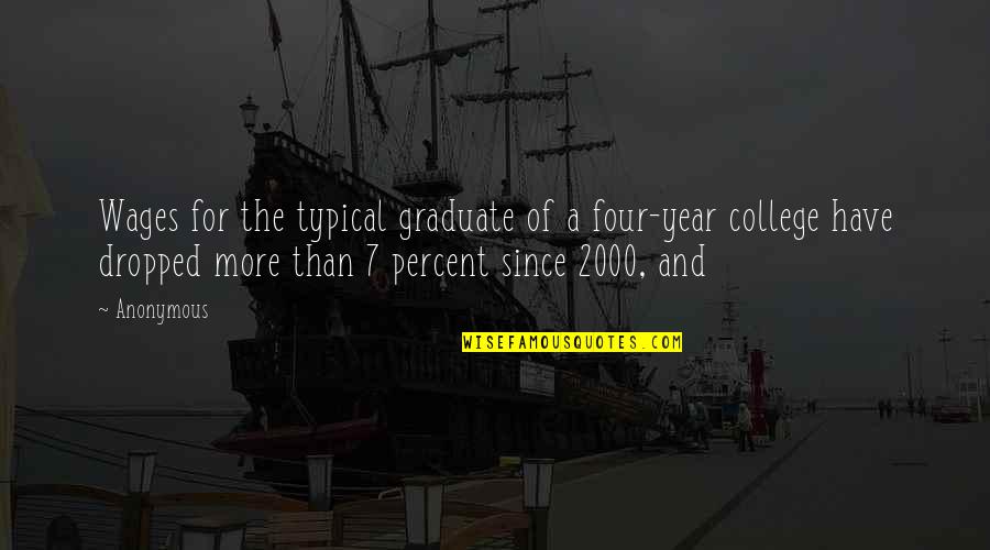 College Graduate Quotes By Anonymous: Wages for the typical graduate of a four-year