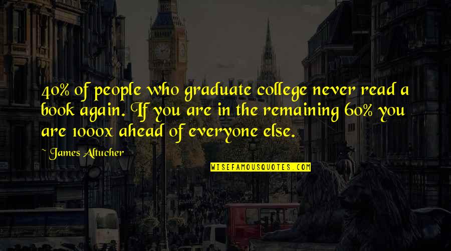 College Graduate Quotes By James Altucher: 40% of people who graduate college never read