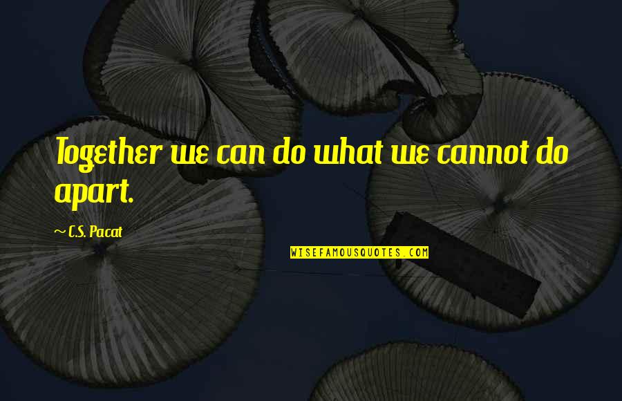 College Is Stressful Quotes By C.S. Pacat: Together we can do what we cannot do