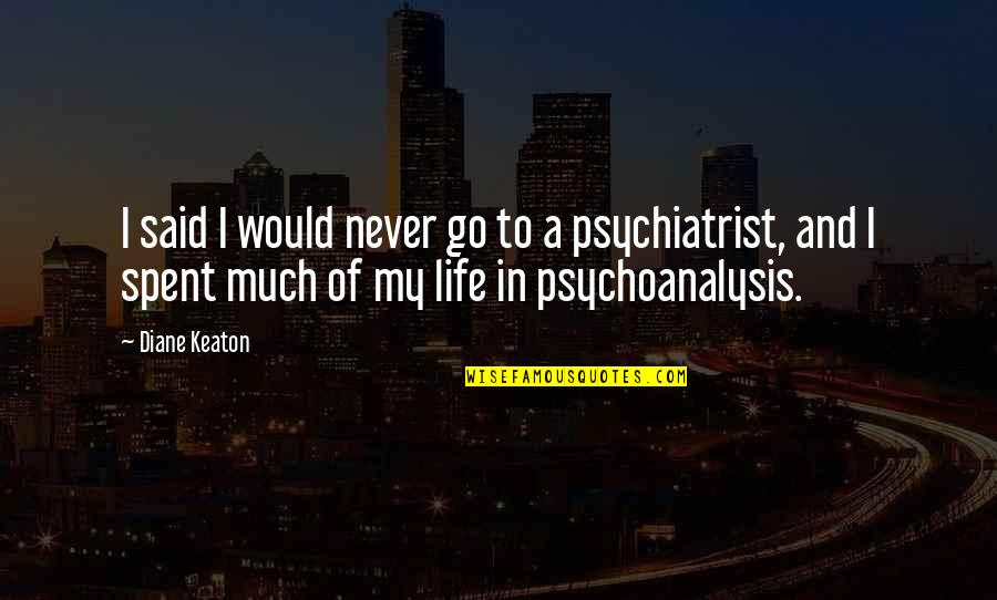 College Life Ends Quotes By Diane Keaton: I said I would never go to a
