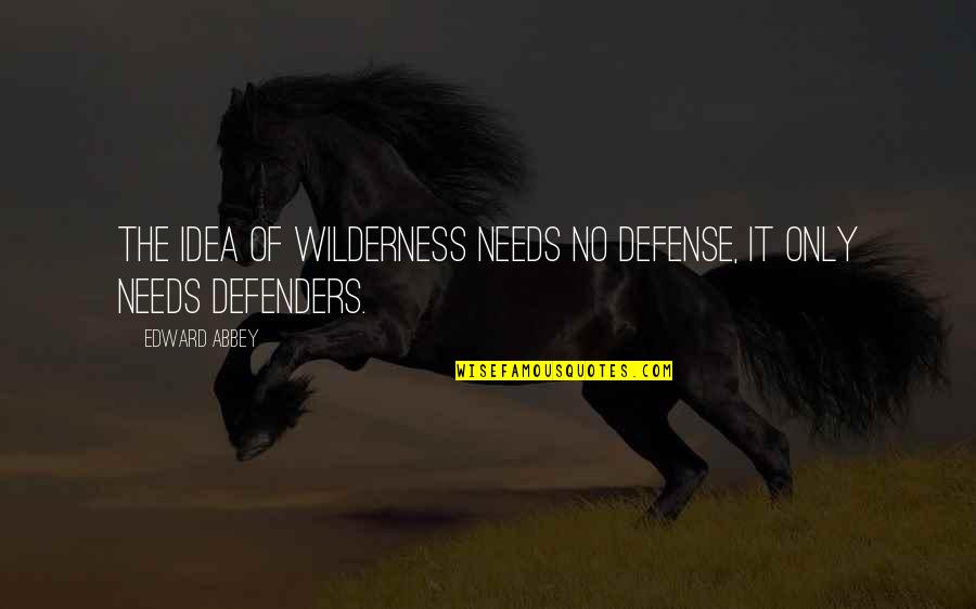 College Roommate Best Friend Quotes By Edward Abbey: The idea of wilderness needs no defense, it