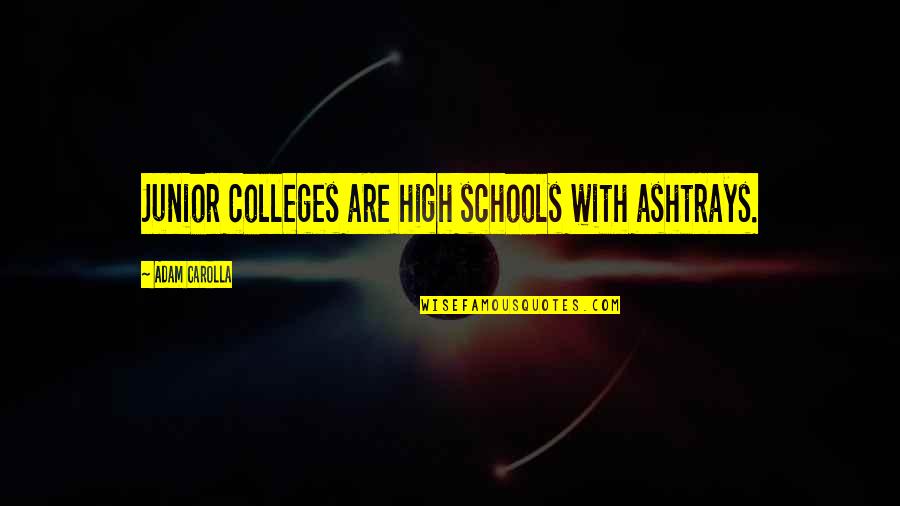 College Vs High School Quotes By Adam Carolla: Junior colleges are high schools with ashtrays.