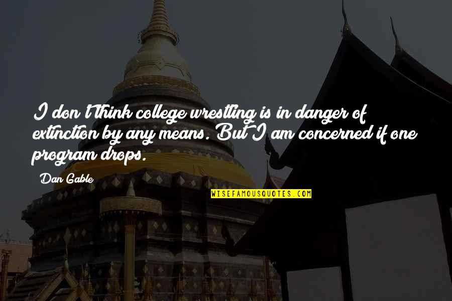 College Wrestling Quotes By Dan Gable: I don't think college wrestling is in danger