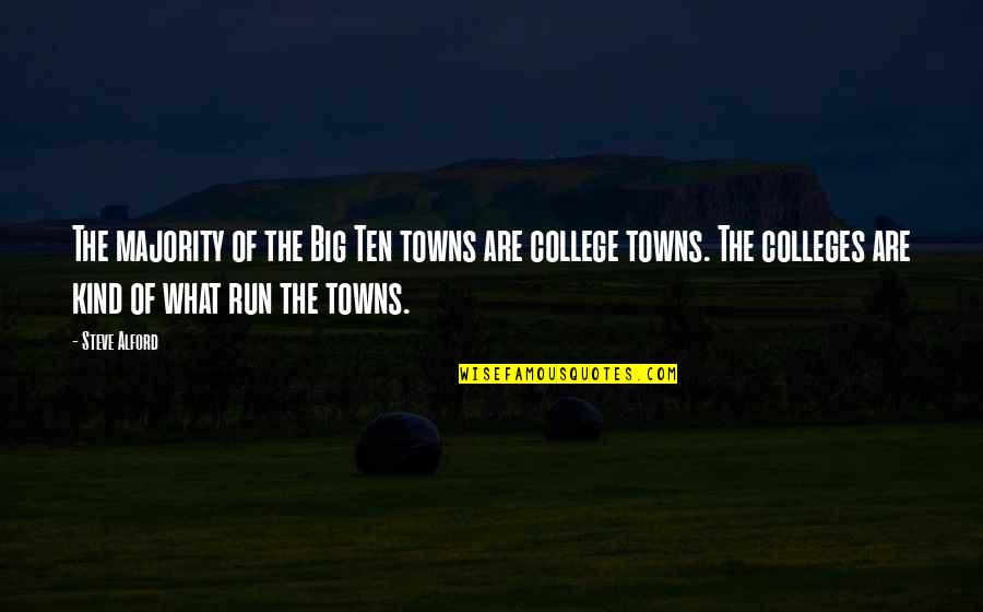 Colleges Quotes By Steve Alford: The majority of the Big Ten towns are