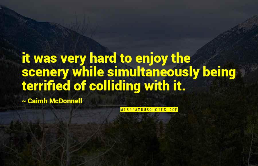 Colliding Quotes By Caimh McDonnell: it was very hard to enjoy the scenery