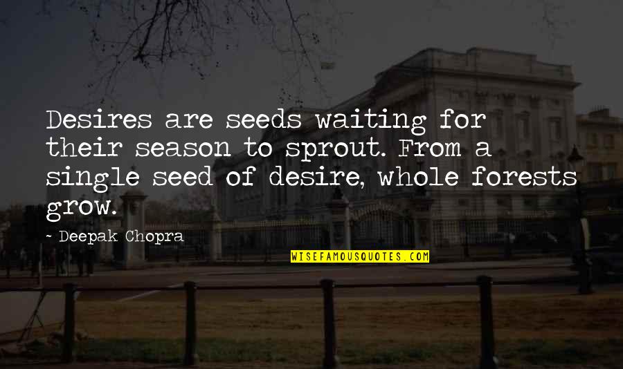 Collin Jennings Awkward Quotes By Deepak Chopra: Desires are seeds waiting for their season to