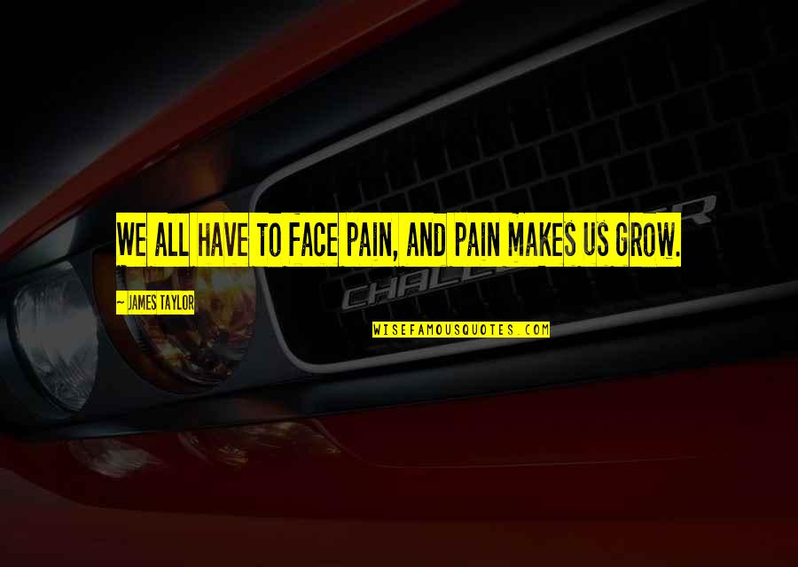 Collines De Provence Quotes By James Taylor: We all have to face pain, and pain Collines De Provence Quotes By James Taylor: We all have to face pain, and pain