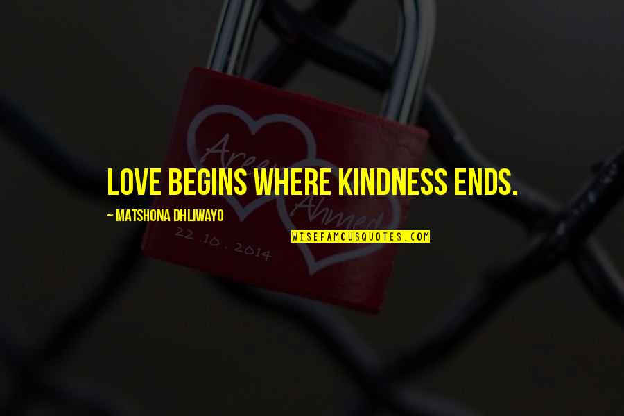 Collinet Assainissement Quotes By Matshona Dhliwayo: Love begins where kindness ends.