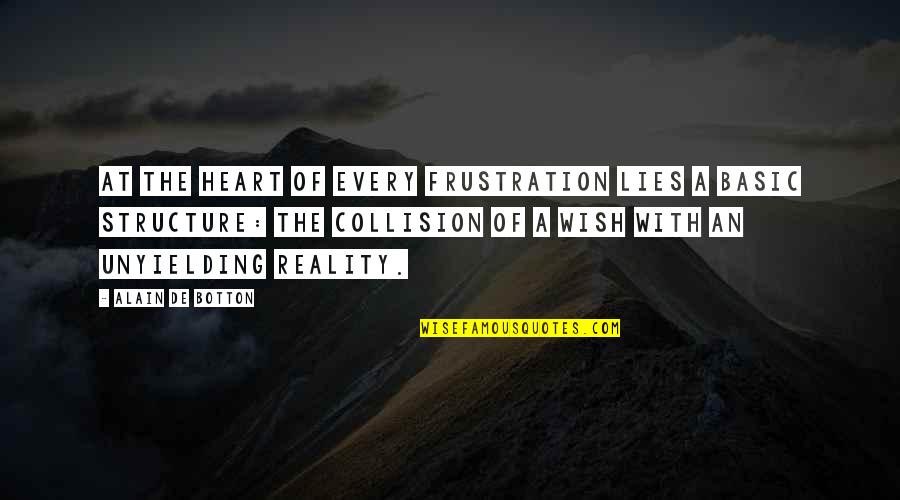 Collision Quotes By Alain De Botton: At the heart of every frustration lies a