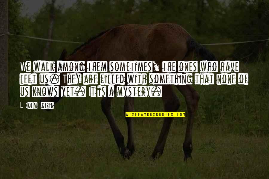 Colm Toibin Quotes By Colm Toibin: We walk among them sometimes, the ones who Colm Toibin Quotes By Colm Toibin: We walk among them sometimes, the ones who