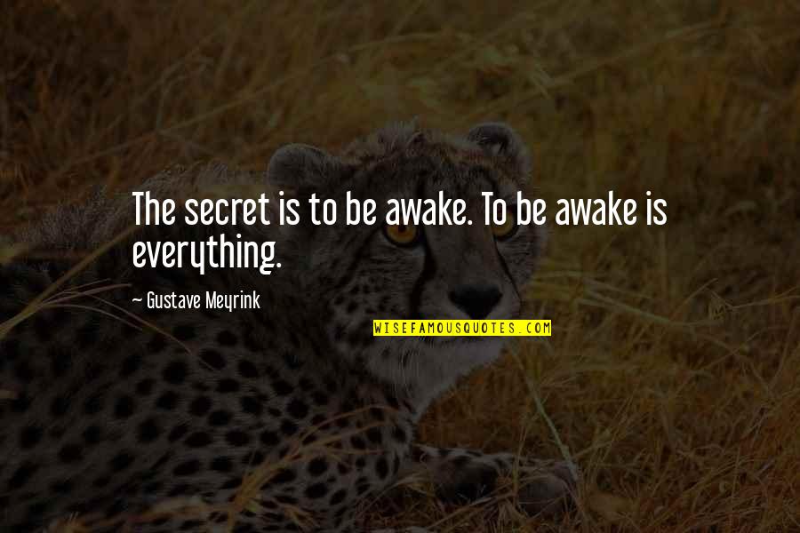Colmibe Quotes By Gustave Meyrink: The secret is to be awake. To be Colmibe Quotes By Gustave Meyrink: The secret is to be awake. To be