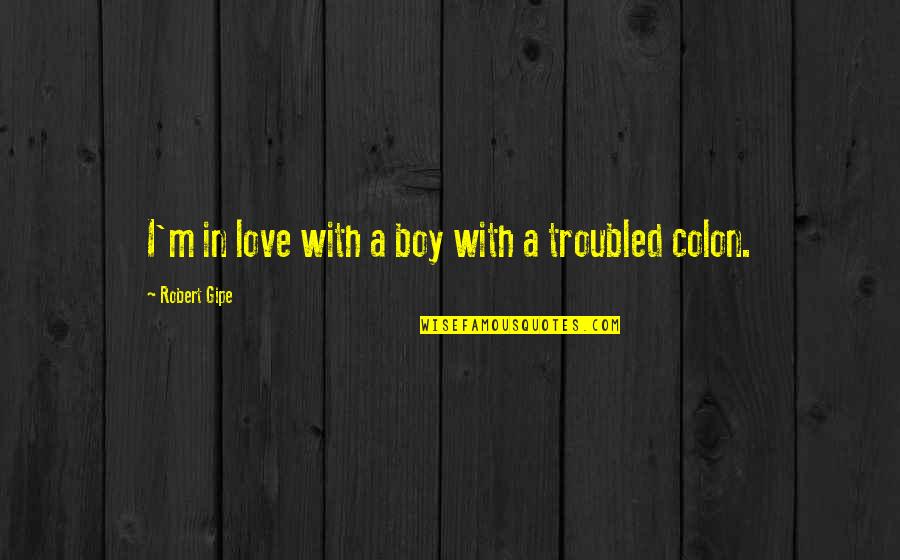 Colon Quotes By Robert Gipe: I'm in love with a boy with a