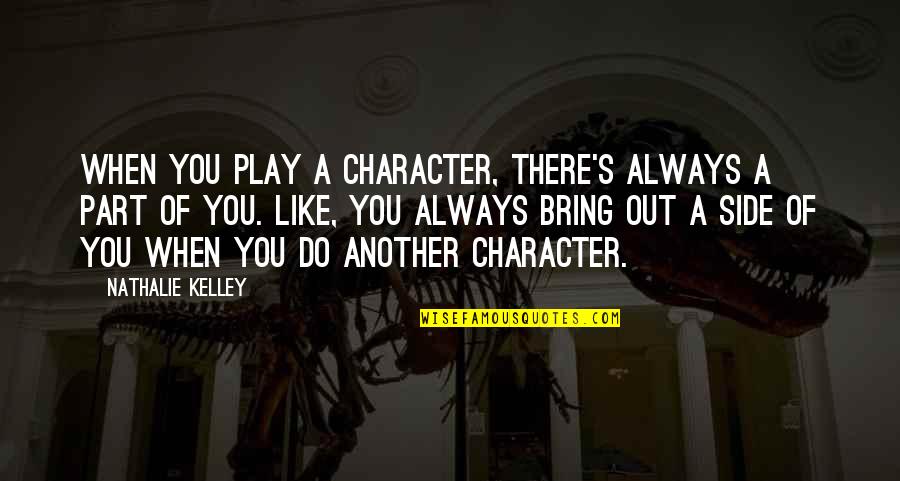 Colonel Trautman Rambo Quotes By Nathalie Kelley: When you play a character, there's always a Colonel Trautman Rambo Quotes By Nathalie Kelley: When you play a character, there's always a