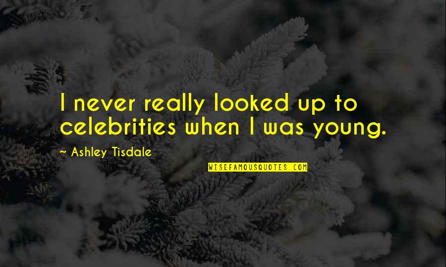Colonial Times Quotes By Ashley Tisdale: I never really looked up to celebrities when Colonial Times Quotes By Ashley Tisdale: I never really looked up to celebrities when