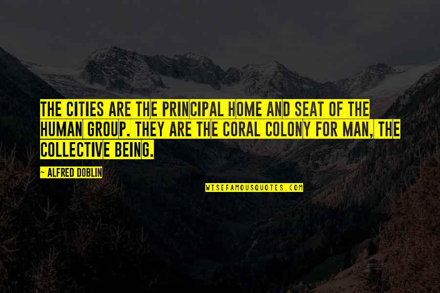 Colony's Quotes By Alfred Doblin: The cities are the principal home and seat