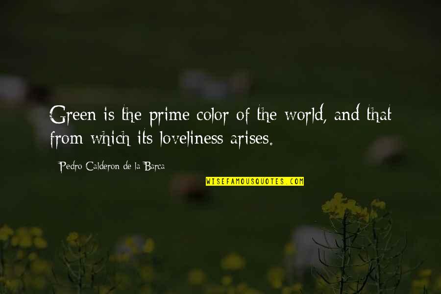Color Green Quotes By Pedro Calderon De La Barca: Green is the prime color of the world,