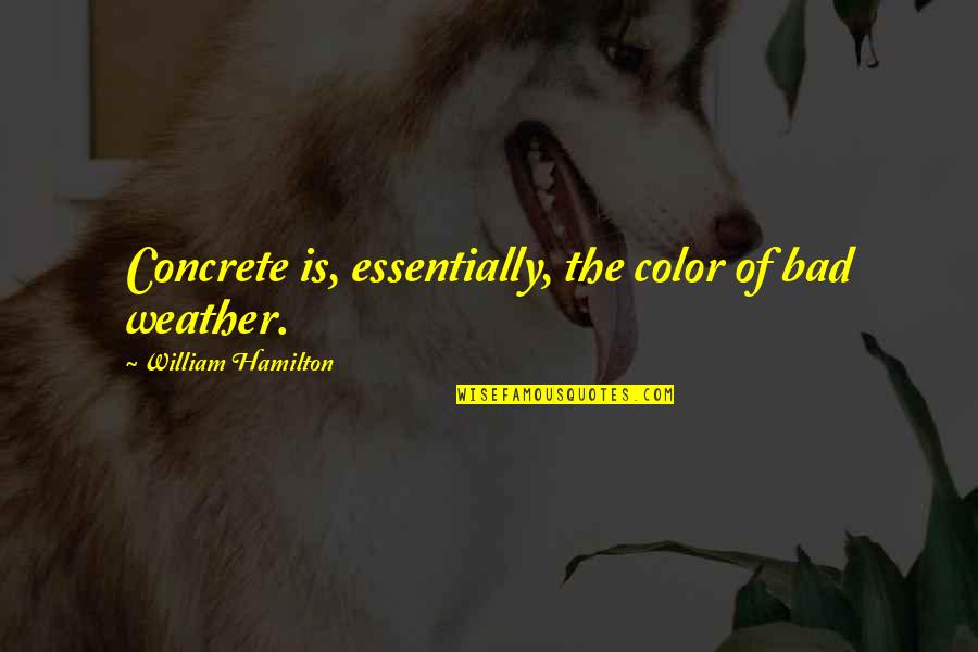 Color Is Quotes By William Hamilton: Concrete is, essentially, the color of bad weather.