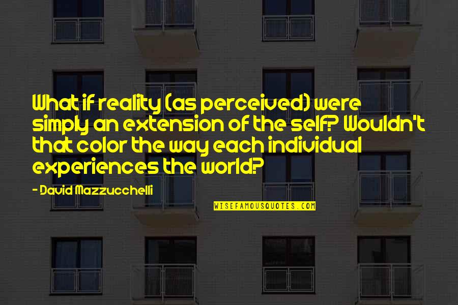Color My World Quotes By David Mazzucchelli: What if reality (as perceived) were simply an