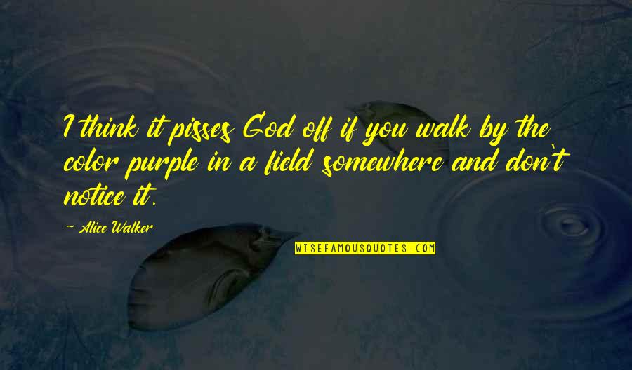 Color Of Purple Quotes By Alice Walker: I think it pisses God off if you