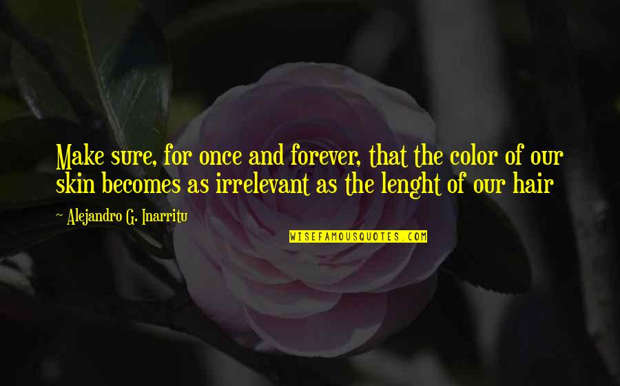 Color Skin Quotes By Alejandro G. Inarritu: Make sure, for once and forever, that the