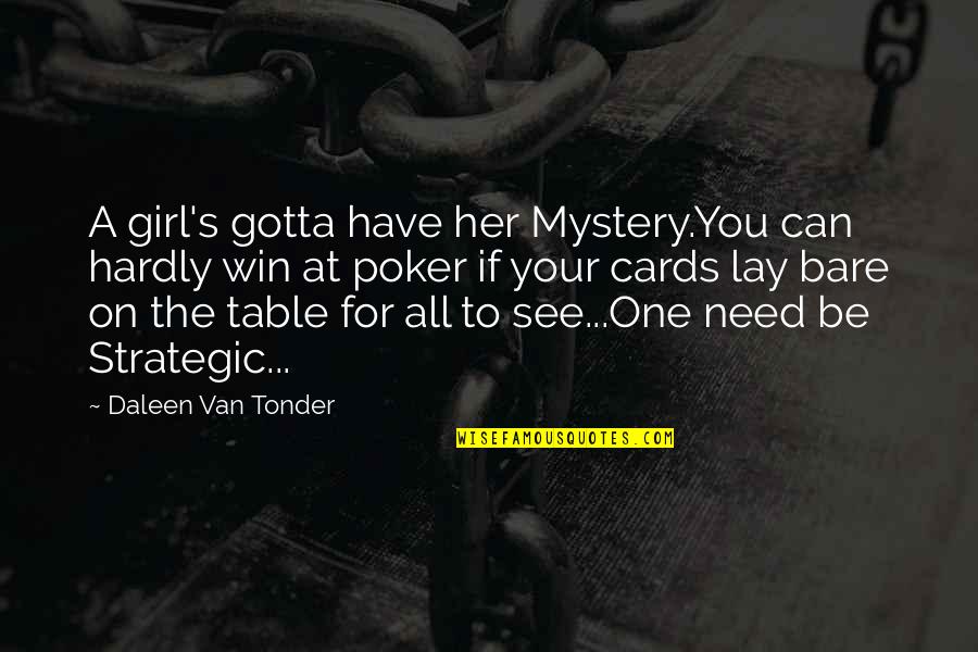 Coloradan Longest Quotes By Daleen Van Tonder: A girl's gotta have her Mystery.You can hardly