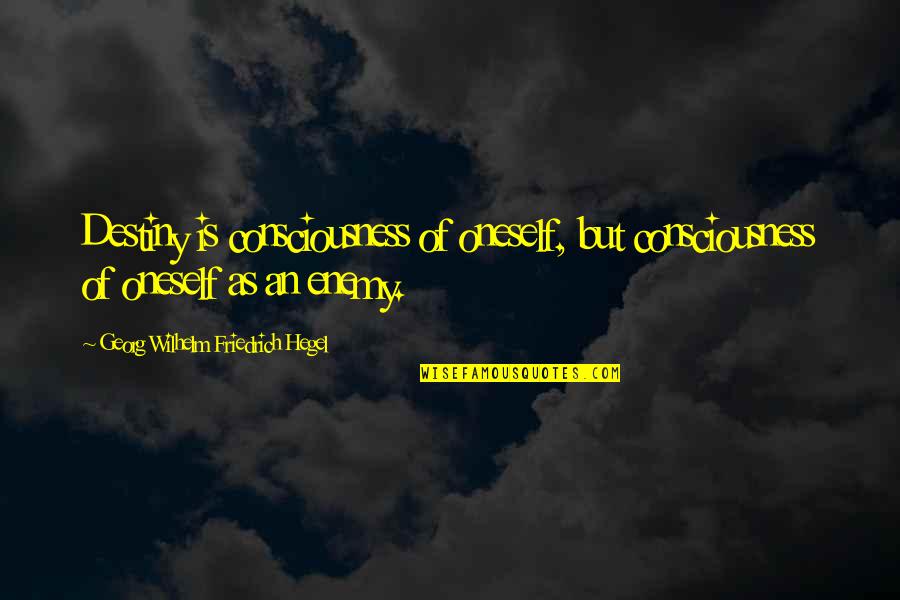 Coloring Your Life Quotes By Georg Wilhelm Friedrich Hegel: Destiny is consciousness of oneself, but consciousness of