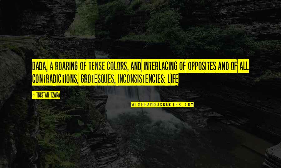 Colors In Life Quotes By Tristan Tzara: Dada, a roaring of tense colors, and interlacing