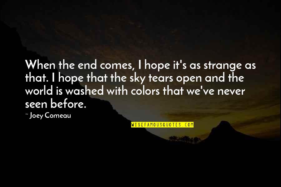 Colors In The Sky Quotes By Joey Comeau: When the end comes, I hope it's as