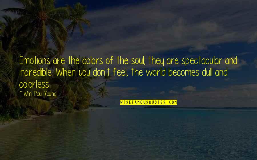 Colors Of The World Quotes By Wm. Paul Young: Emotions are the colors of the soul; they