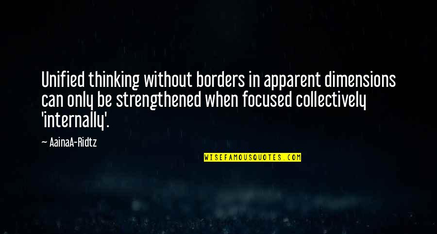 Colossalized Quotes By AainaA-Ridtz: Unified thinking without borders in apparent dimensions can