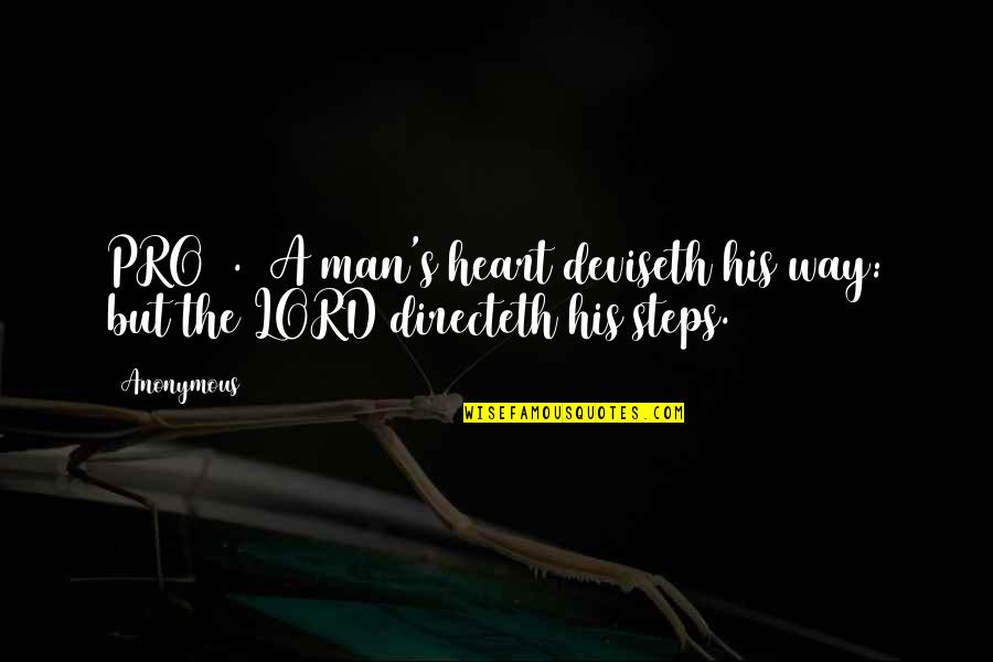 Colour Of Happiness Quotes By Anonymous: PRO16.9 A man's heart deviseth his way: but