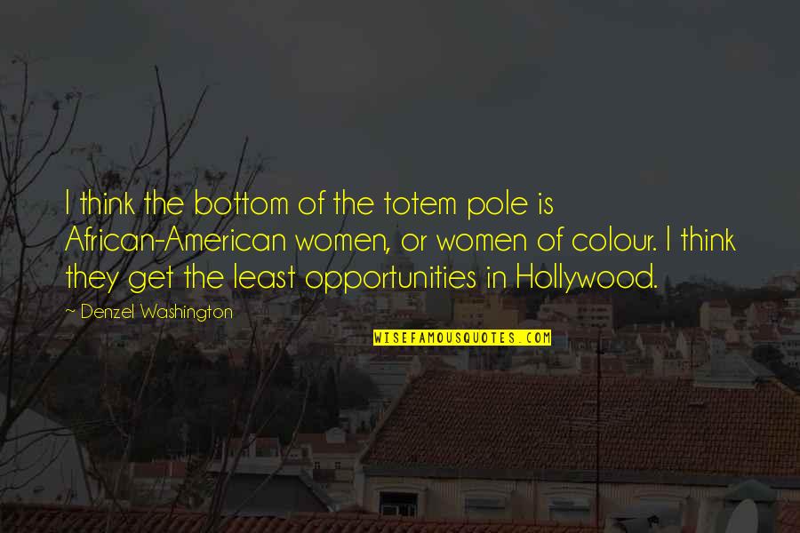 Colour'd Quotes By Denzel Washington: I think the bottom of the totem pole