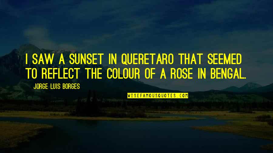 Colour'd Quotes By Jorge Luis Borges: I saw a sunset in Queretaro that seemed