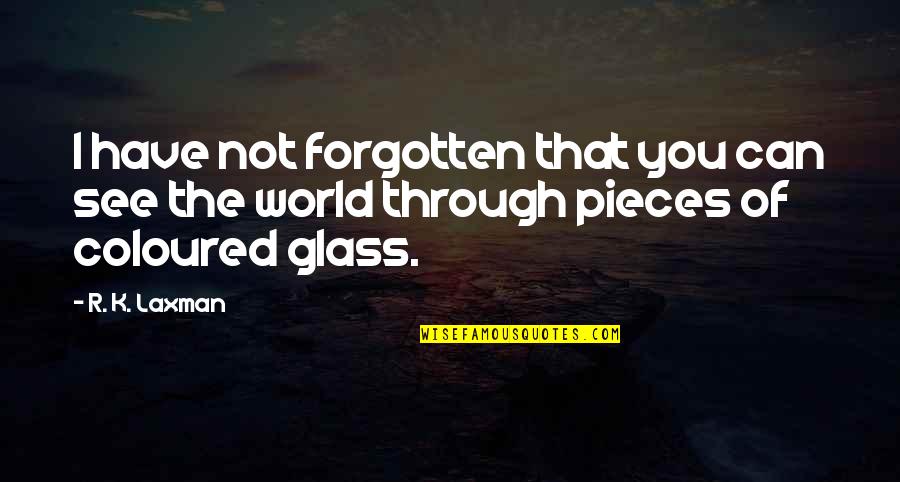 Coloured Glass Quotes By R. K. Laxman: I have not forgotten that you can see