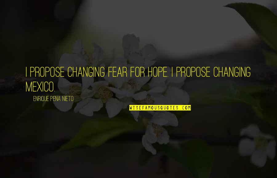 Colourings To Print Quotes By Enrique Pena Nieto: I propose changing fear for hope. I propose